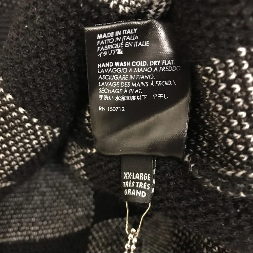 Amiri Logo Check Crew Mohair Cashmere Sweater Black White XXL Brand New With Tag - Picture 15 of 15